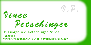 vince petschinger business card